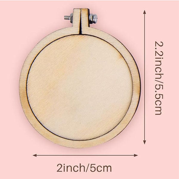 Mini Wood Embroidery Hoop Pendant Ornament Decoration-2 inch diameter
