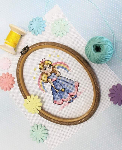 Rainbow Princess Counted Cross Stitch Kit from MP Studia