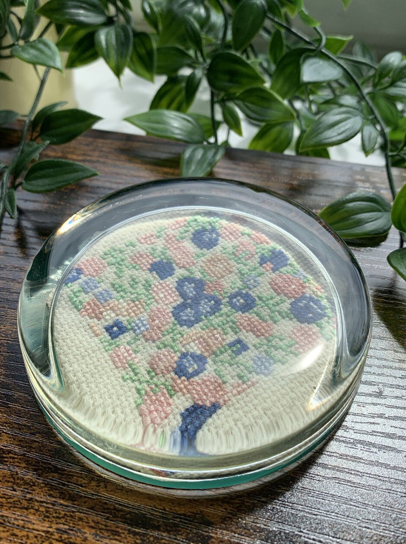 Hand Made  Round Glass Paperweight from Yarntree