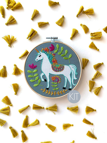 UNICORN EMBROIDERY KIT By Rikrack Embroidery