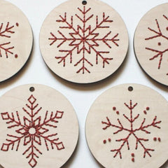 SET OF 5 HOLIDAY ORNAMENTS EMBROIDERY KIT By HNB House Embroidery