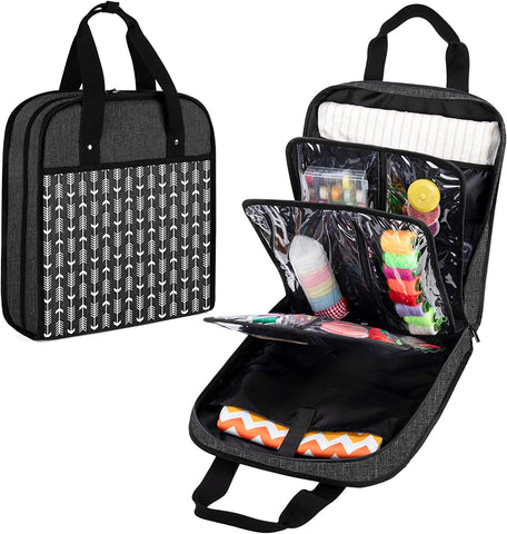 Stitching Organizer Bag for Accessories, Medium Carrying and Bag for Sewing Tools and Accessories-Black and White Design
