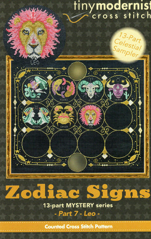 Zodiac Signs# 7 Leo By The Tiny Modernist Counted Cross Stitch Pattern
