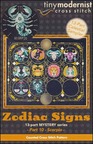 Zodiac Signs# 10 Scorpio By The Tiny Modernist Counted Cross Stitch Pattern
