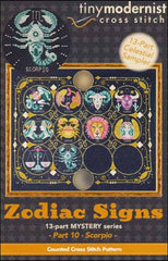 Zodiac Signs# 10 Scorpio By The Tiny Modernist Counted Cross Stitch Pattern