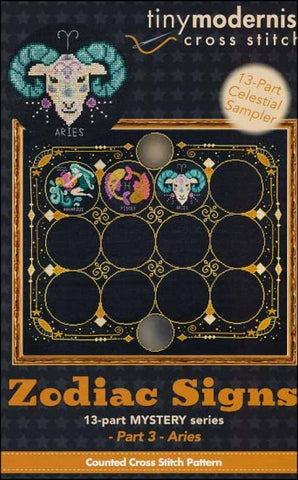 Zodiac Signs# 3 Aries By The Tiny Modernist Counted Cross Stitch Pattern