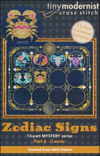 Zodiac Signs# 6 Cancer By The Tiny Modernist Counted Cross Stitch Pattern