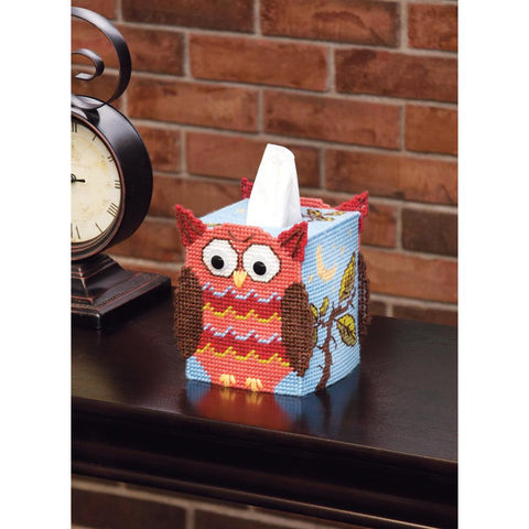 Mary Maxim Plastic Canvas Owl Tissue Box Kit 5