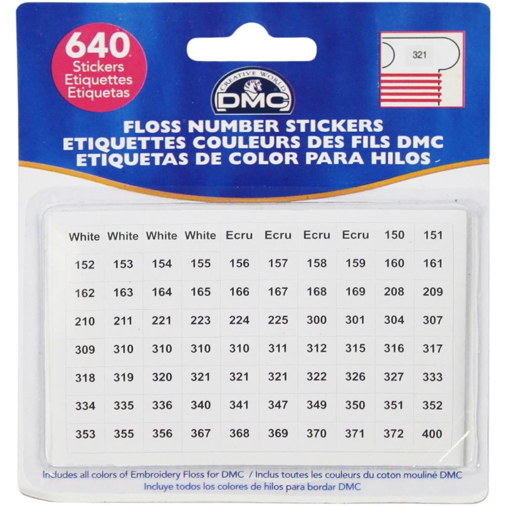 Doafoce 12 Sheet DMC Colors Number Label Stickers 1716 Pcs