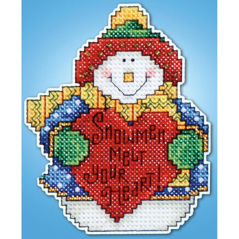 Design Works Plastic Canvas SNOWMAN Ornament Kit 4