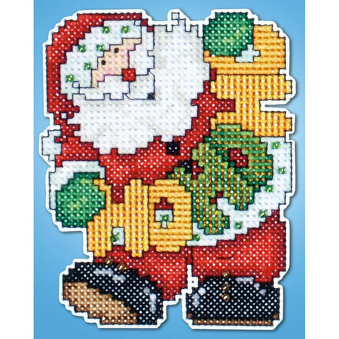 Design Works Plastic Canvas SANTA HoHoHo Ornament Kit 4