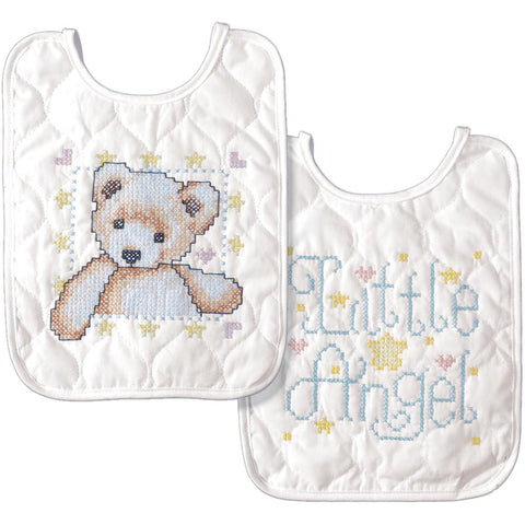 BIBS-Bear & Angel Stamped Cross Stitch Kit By Tobin Crafts