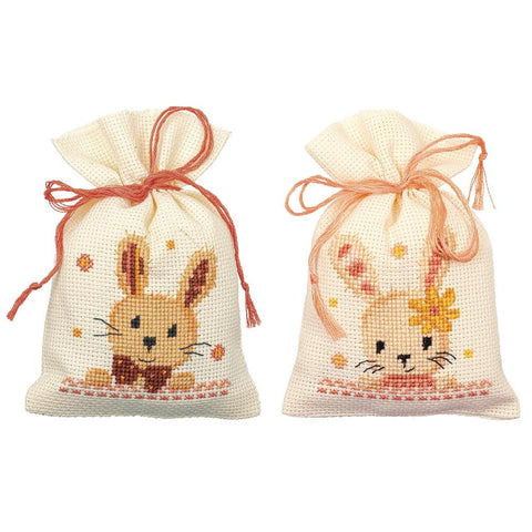 Easter Sweet Bunnies by Vervaco 2 Sachet Bags Counted Cross Stitch Kit
