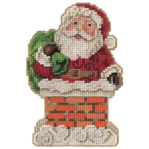 Santa Claus In The Chimney by Jim Shore Counted Cross Stitch Kit -Mill Hill
