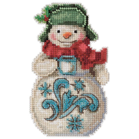 SNOWMAN With COCOA by Jim Shore Counted Cross Stitch Kit -Mill Hill
