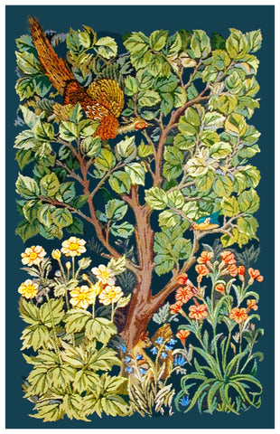William Morris Arts and Crafts Woodland Pheasant Counted Cross Stitch Pattern
