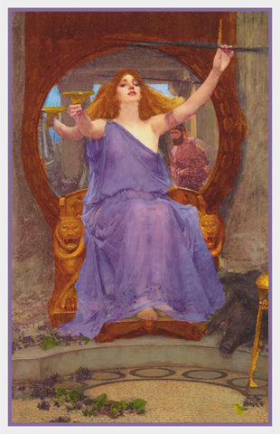 Circe Offering Cup to Ulysees inspired by John William Waterhouse Counted Cross Stitch Pattern