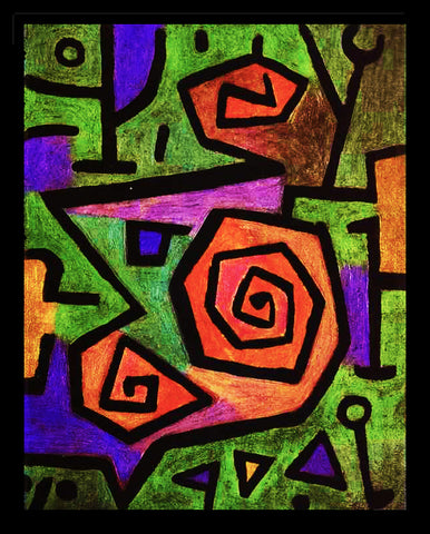 Heroic Roses by Expressionist Artist Paul Klee Counted Cross Stitch Pattern