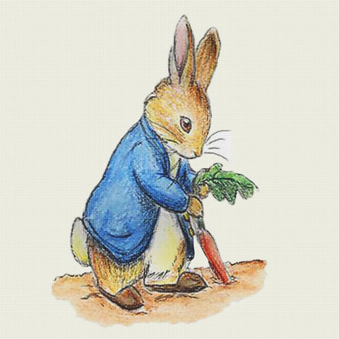 Orenco Originals Beatrix Potter Peter Rabbit Digs Carrots Counted Cross Stitch Pattern
