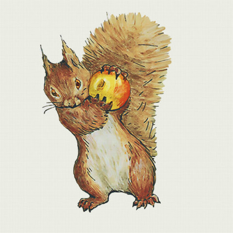 Orenco Originals Beatrix Potter Squirrel Nutkin Eats Apple Counted Cross Stitch Pattern