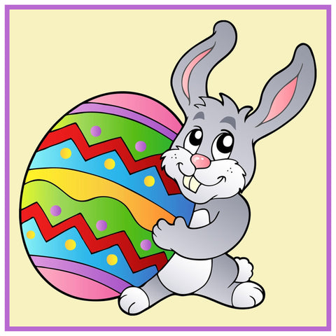 Contemporary Easter Bunny with Decorated Easter Egg Counted Cross Stitch Pattern