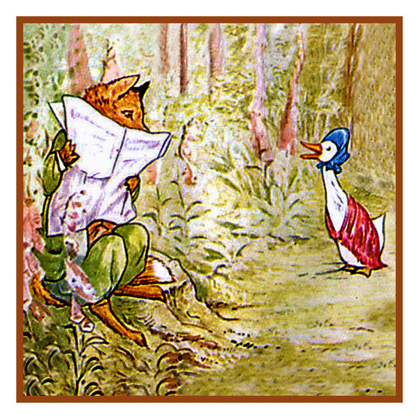 Fox Hides Behind Newspaper from Jemima Puddleduck inspired by
