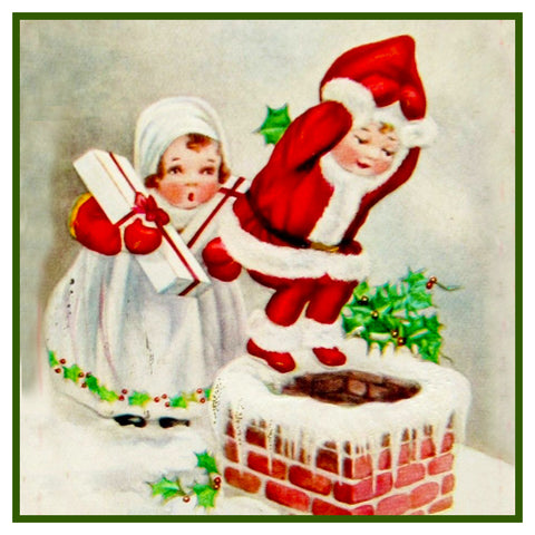 Vintage Christmas Santa Helpers Nimble Nicks # 23 Counted Cross Stitch Pattern