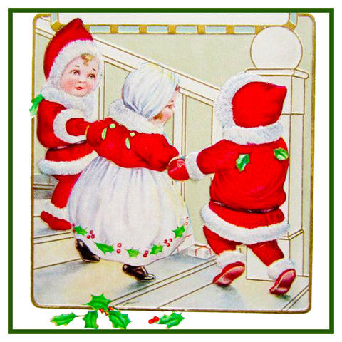 Vintage Christmas Santa Helpers Nimble Nicks # 4 Counted Cross Stitch Pattern