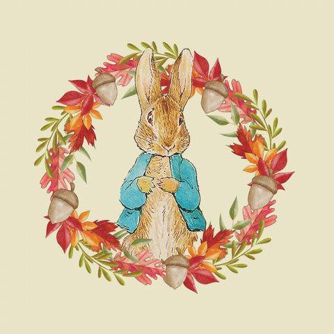 Peter Rabbit Acorn Wreath inspired by Beatrix Potter Counted Cross Stitch Pattern