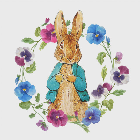 Peter Rabbit Pansy Wreath inspired by Beatrix Potter Counted Cross Stitch Pattern