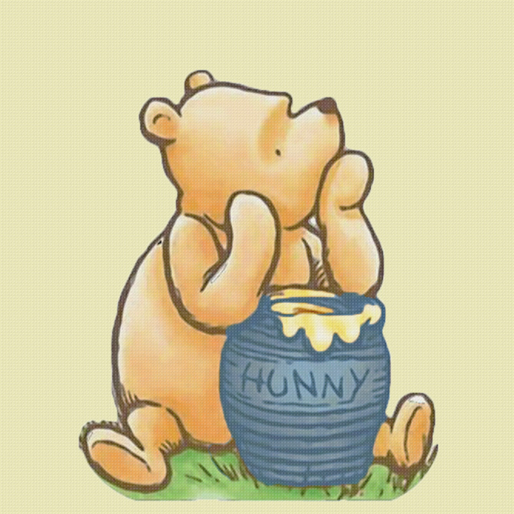 Winnie The Pooh with The Honey Pot Counted Cross Stitch Pattern