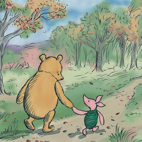 Winnie The Pooh and Piglet Go For a Walk Detail Counted Cross Stitch Pattern