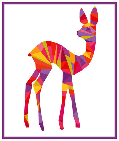 Geometric Colorful Deer Counted Cross Stitch Pattern