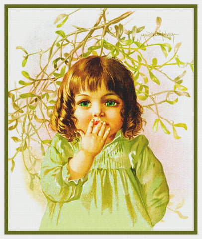 Child of Winter Young Girl by Maud Humphrey Bogart Counted Cross Stitch Pattern