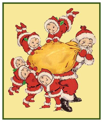 Vintage Christmas Santa Helpers Nimble Nicks #8 Counted Cross Stitch Pattern
