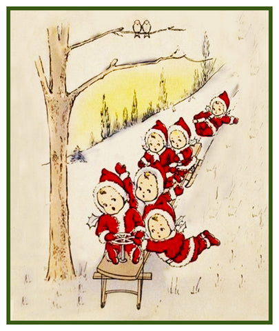 Vintage Christmas Santa Helpers Nimble Nicks #10 Counted Cross Stitch Pattern