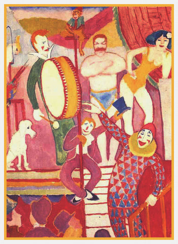 Day at the Circus by Expressionist Artist August Macke Counted Cross Stitch Pattern