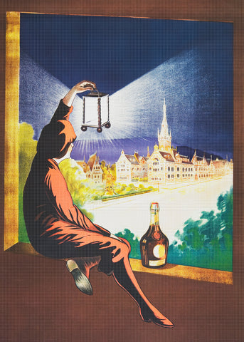 Benedictine Liqueur Advertisement Art Leonetto Cappiello Counted Cross Stitch Pattern