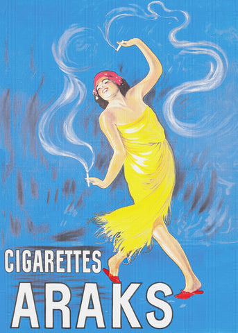 Arak Cigarette Advertisement Art Leonetto Cappiello Counted Cross Stitch Pattern