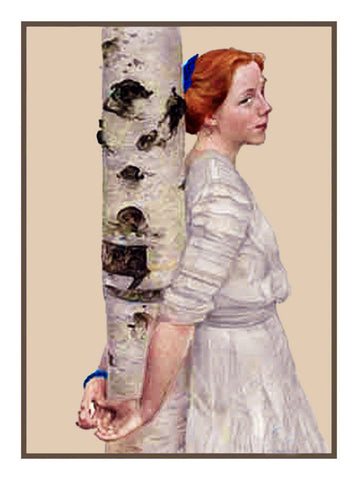 Lisbeth with Birches by Swedish artist Carl Larsson Counted Cross Stitch
