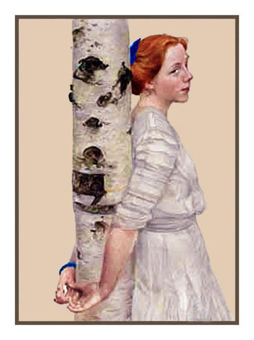 Lisbeth with Birches by Swedish artist Carl Larsson Counted Cross Stitch DIGITAL DOWNLOAD