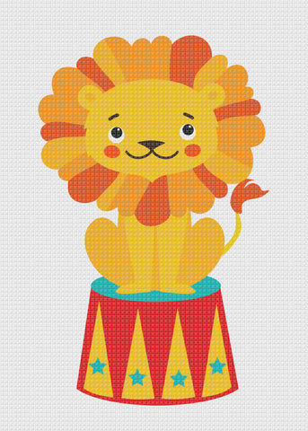 Contemporary Circus Lion Hand Embroidery Pattern