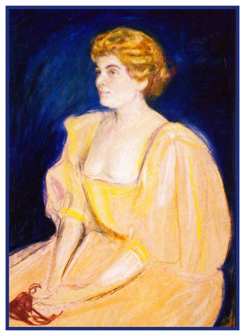 Portrait of Selma Fontheim by Symbolist Artist Edvard Munch Counted Cross Stitch Pattern