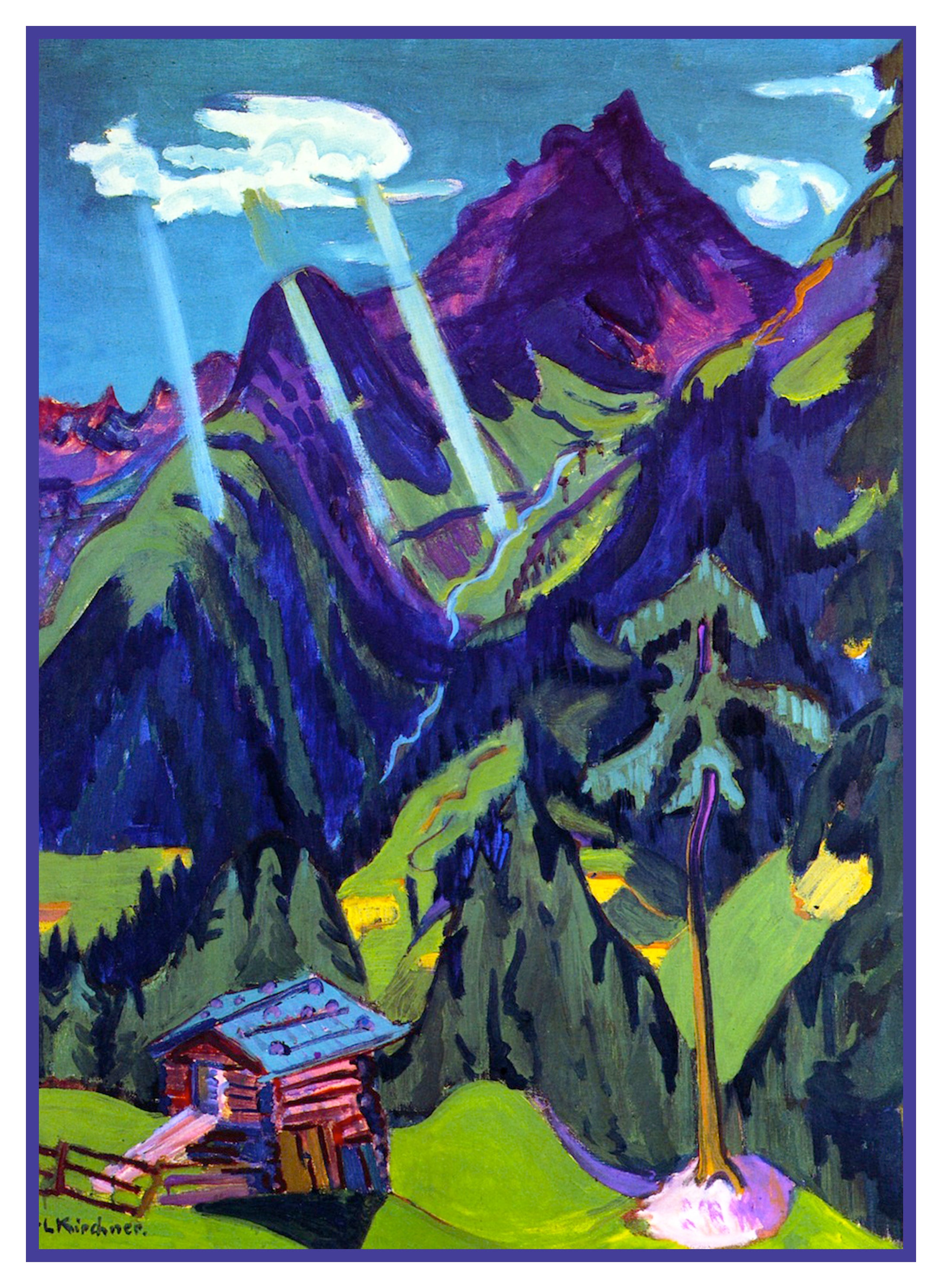 Landscape in the Sun by Ernst Ludwig Kirchner Counted Cross Stitch