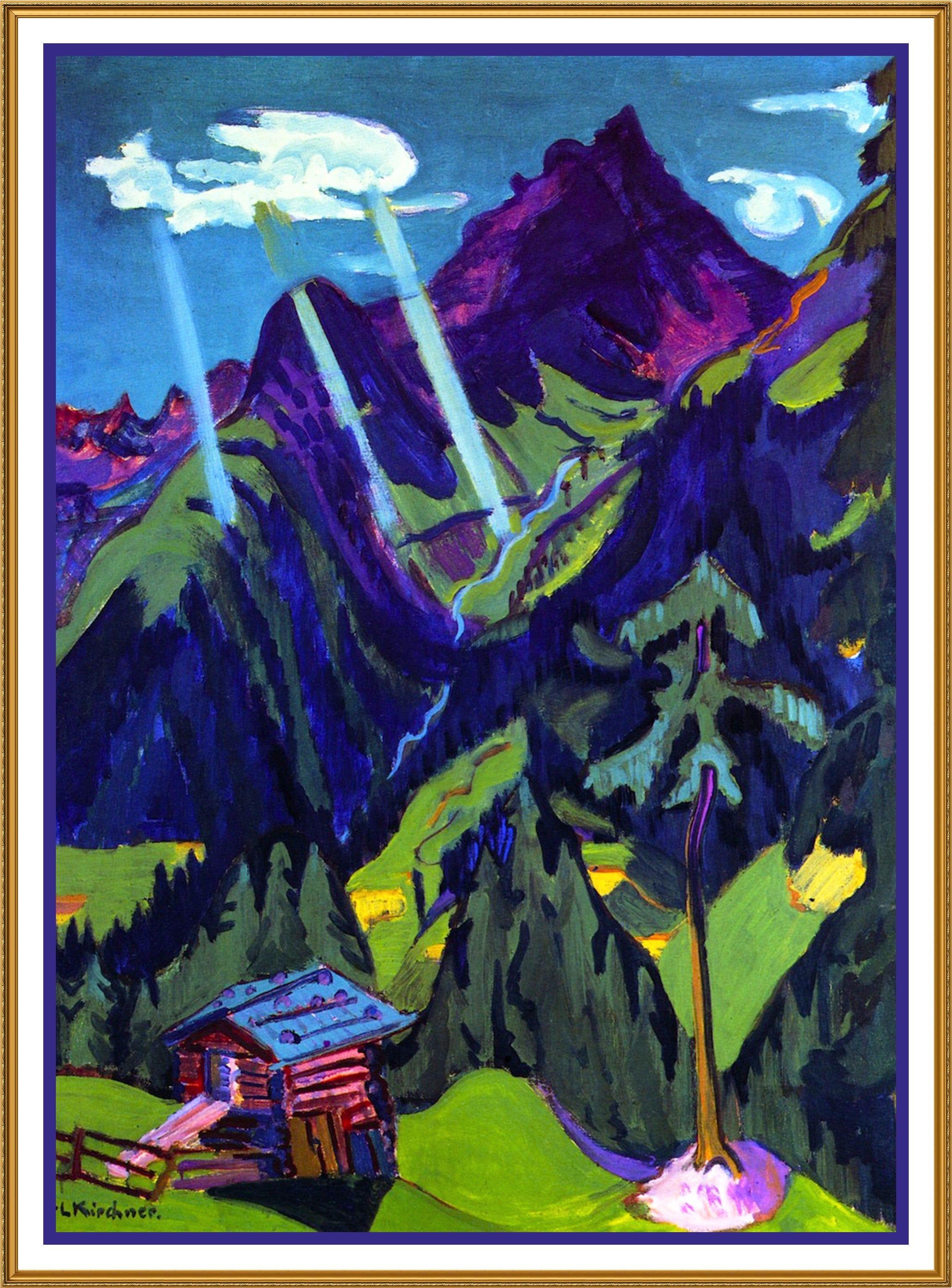 Landscape in the Sun by Ernst Ludwig Kirchner Counted Cross Stitch