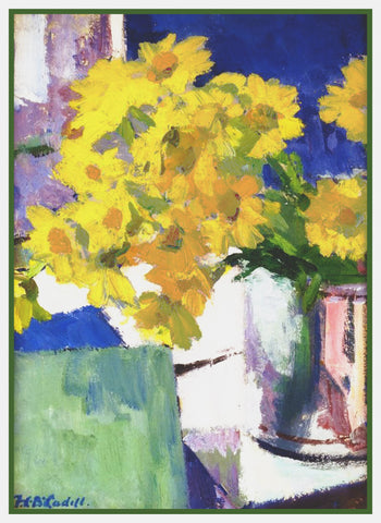 Vase of Marigold Flowers Still Life by Francis Campbell Boileau Cadell Counted Cross Stitch Pattern