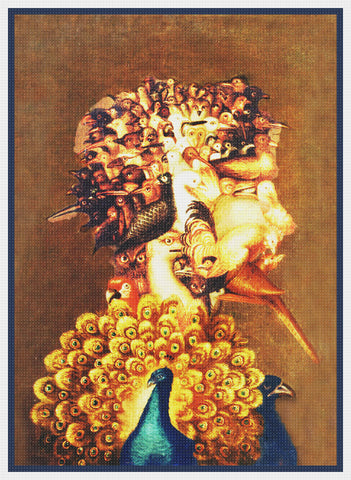 Giuseppe Arcimboldo Elements-Air Counted Cross Stitch Pattern