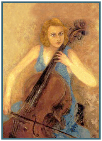 Portrait of Raya Garbusoya by Russian Artist  Issachar Ber Ryback's Counted Cross Stitch Pattern