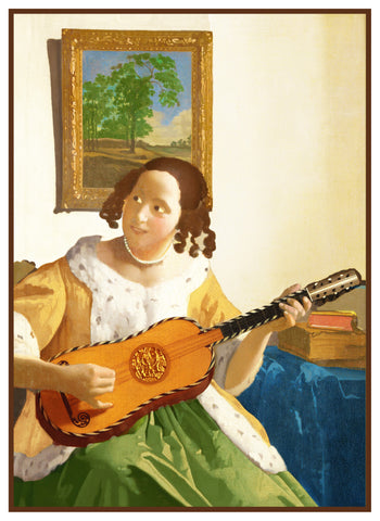 The Guitar Player by Johannes Vermeer Counted Cross Stitch Pattern