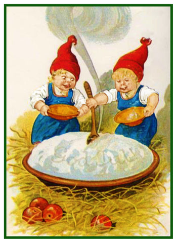 Swedish Children Making Porridge by Jenny Nystrom Counted Cross Stitch Pattern